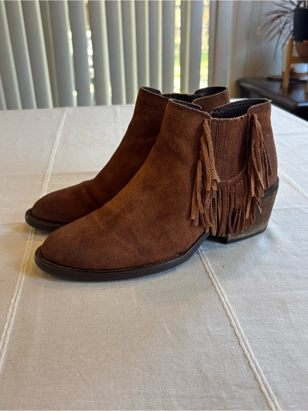 Børn‎ Danni Suede Fringe Ankle Boots Brown Sz 8.5 - Picture 3 of 8